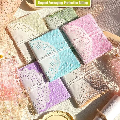 Aromoty 90 sheets Textured Scrapbook Paper&Mesh Fabric set - Handmade Craft Mulberry Special Paper 6 Pack Mix for Scrapbooking Junk Journaling Supplies Card Planner DIY Materials Collage, 5.1x7 Inch in Kuwait