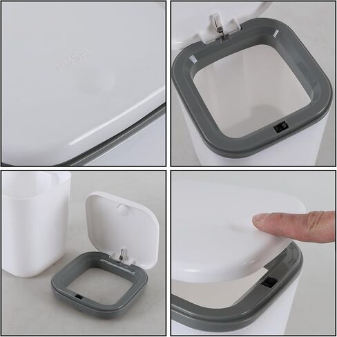 0.5 Gallon Mini Trash Can with Lid, Small Garbage Container Bin for Desktop, Tabletop, Coffee Table or Countertop (Black) in Saudi Arabia