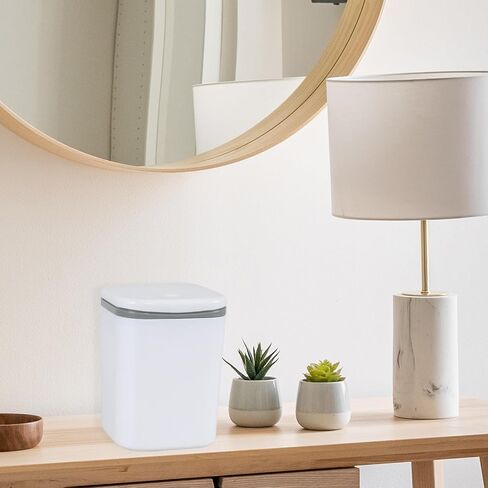 0.5 Gallon Mini Trash Can with Lid, Small Garbage Container Bin for Desktop, Tabletop, Coffee Table or Countertop (Black) in Saudi Arabia