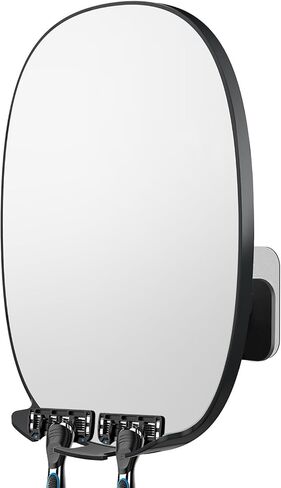 COSMIRROR Shower Mirror Fogless for Shaving with Multiple Razor Holders, No-Drilling Adjustable Fogless Mirror for Shower, Bathroom Anti-Fog Shaving Mirror Shatterproof & Waterproof for Men and Women in Saudi Arabia