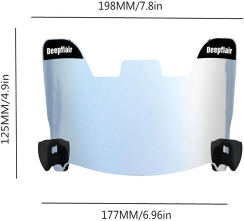 Football Visor Tinted Football Visor Clear Football Visor Eye Shield Visor with Football Visor Clips for Helmet Football Protection Gear(Silver) in Saudi Arabia