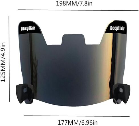Football Visor Tinted Football Visor Clear Football Visor Eye Shield Visor with Football Visor Clips for Helmet Football Protection Gear(Silver) in Saudi Arabia