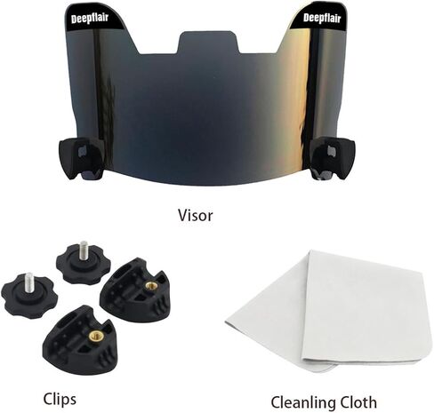 Football Visor Tinted Football Visor Clear Football Visor Eye Shield Visor with Football Visor Clips for Helmet Football Protection Gear(Silver) in Saudi Arabia