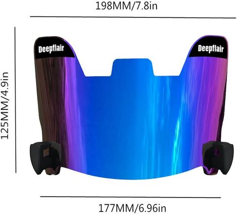 Football Visor Tinted Football Visor Clear Football Visor Eye Shield Visor with Football Visor Clips for Helmet Football Protection Gear(Silver) in Saudi Arabia