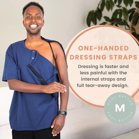 قمصان MOYOAMA بعد الجراحة للرجال - قمصان بعد جراحة الكتف، قمصان ما بعد جراحة الكتف للرجال، قميص الذراع المكسور in Kuwait