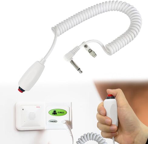 Replacement Nurse Call Cord, Red Button Momentary Call Cable for Nurse Station, 6.35mm Plug, 10 Feet (White) in Saudi Arabia
