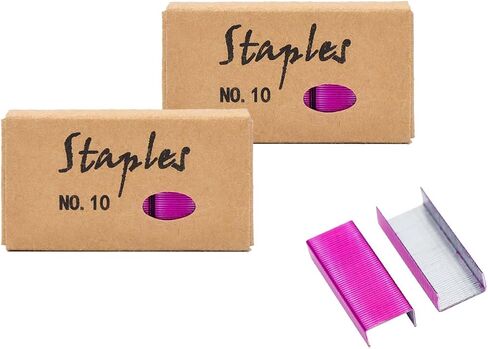 Rose Gold No.10 Mini Staples for Small Stapler, 2000pcs #10 Metal Staples Refill Metallic Color Staple for Desk Tiny Staplers School Office Supplies, 1000 Staples/Box (Rose Gold) in Kuwait