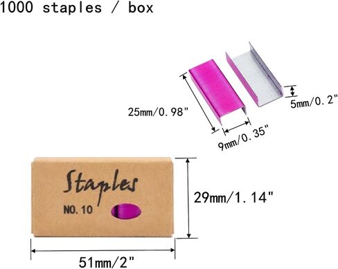Rose Gold No.10 Mini Staples for Small Stapler, 2000pcs #10 Metal Staples Refill Metallic Color Staple for Desk Tiny Staplers School Office Supplies, 1000 Staples/Box (Rose Gold) in Kuwait