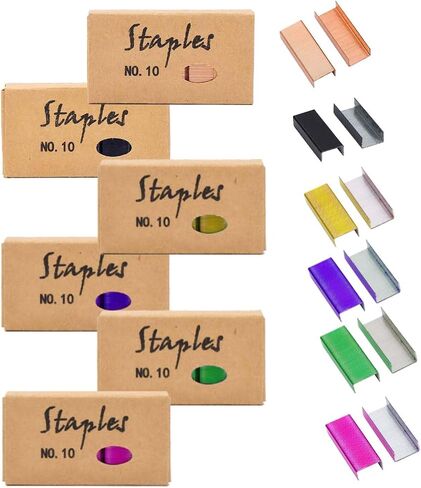 Rose Gold No.10 Mini Staples for Small Stapler, 2000pcs #10 Metal Staples Refill Metallic Color Staple for Desk Tiny Staplers School Office Supplies, 1000 Staples/Box (Rose Gold) in Kuwait