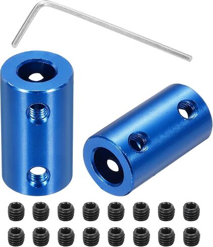 MECCANIXITY Rigid Screw Coupling 6mm to 7mm Shaft Coupler Connector L25mm x D14mm Steel Joint Connector Rigid Coupling Set for 3D Printers DIY Encoder with 16 Screws, 4 Pcs in Saudi Arabia