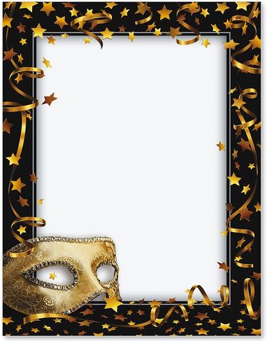 Paperdirect Mardi Gras Bourbon Street Spring Theme Paper Stationery, Border Paper, Letterhead 8.5 x 11, 25 sheets, Elegant Premium Writing Paper, Decorative Printer Paper in Kuwait