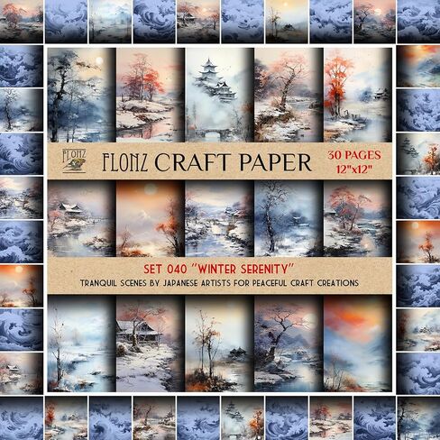Scrapbook Paper (30 pages 12"x12") Klimt-Inspired Blooms: Artistic Floral Patterns for Sophisticated Craft Creations FLONZ Vintage Styled Double Sided Paper Pad for Craft Cardmaking in Saudi Arabia