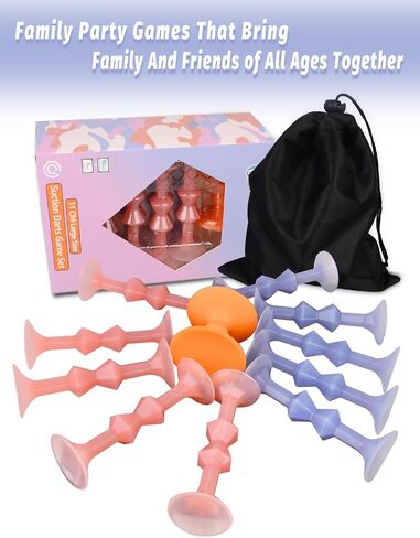 11Pcs Diamond Styled Valentine's Day Silicone Suction Cup Dart Game Pictionary Game for Family Party (Mix Color) in Saudi Arabia