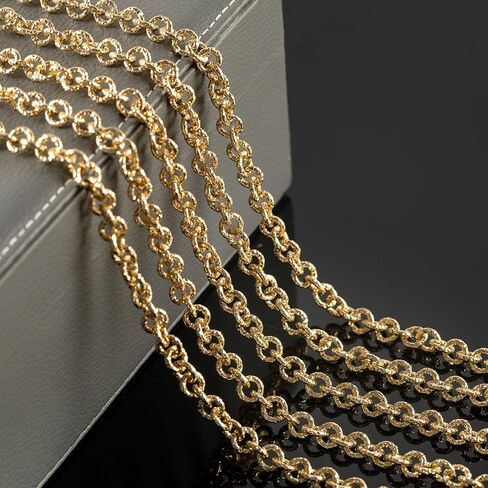 16.4 Feet Aluminum Jewelry Chain Roll Gold Plated Oval Paperclip Chain for Jewelry Making Hip Pop Rapper Necklace Choker DIY Jewelry Supplies Findings in Kuwait