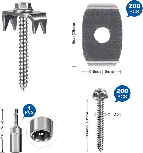 SELEWARE 50 Pcs Stainless Steel Fence Staples Fence Nails for Softwood Reusable Fence Nails for Wire Mesh & Woven Fencing, Fence Fasteners with Wire Fixer, Easy Install & Remove with Power Drill in Saudi Arabia