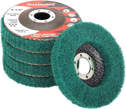 10Pcs 120 & 180 Grit Scout Flap Disc 4 1/2 Inch Angle Grinder Attachment for Metal & Stainless Steel Scouring Pads Polishing Wheel Sanding Disc Paint Rust Remover in Saudi Arabia