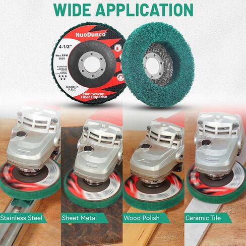 10Pcs 120 & 180 Grit Scout Flap Disc 4 1/2 Inch Angle Grinder Attachment for Metal & Stainless Steel Scouring Pads Polishing Wheel Sanding Disc Paint Rust Remover in Saudi Arabia