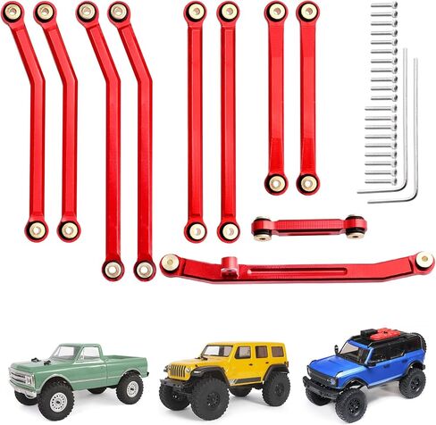 HobbyPark High Clearance Links Set Steering Rod Tie Upgrades for Axial SCX24 C10 AXI00001 Wrangler JLU AXI00002 Bronco AXI00006 1/24 RC Crawler Car (Blue) in Kuwait