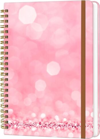 دفتر المجلات الحلزونية للنساء ، الكلية المقرمة A5 Hardcover A5 ، 120 صفحة ، ورقة سميكة ، مجلة مبطنة لطيفة للمدرسة ، المكتب والعمل ، 6 × 8.4 في (زهور الذهب القديمة) in Kuwait