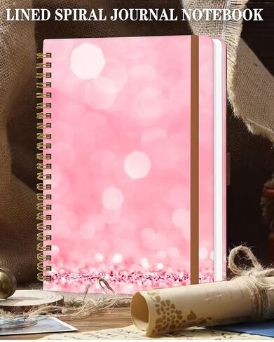 دفتر المجلات الحلزونية للنساء ، الكلية المقرمة A5 Hardcover A5 ، 120 صفحة ، ورقة سميكة ، مجلة مبطنة لطيفة للمدرسة ، المكتب والعمل ، 6 × 8.4 في (زهور الذهب القديمة) in Kuwait