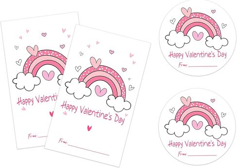 20 Pcs 2" Stickers & 20 Pcs 2.1" X 3.5" Valentine Stickers Set，Happy Valentine's Day, Valentine Envelope Seals, Gift Box, Snack Packaging Stickers，Party Supplies & Favors for Valentine - A05 in Kuwait
