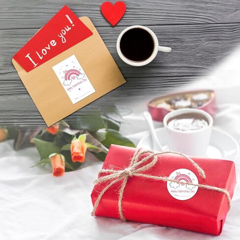 20 Pcs 2" Stickers & 20 Pcs 2.1" X 3.5" Valentine Stickers Set，Happy Valentine's Day, Valentine Envelope Seals, Gift Box, Snack Packaging Stickers，Party Supplies & Favors for Valentine - A05 in Kuwait