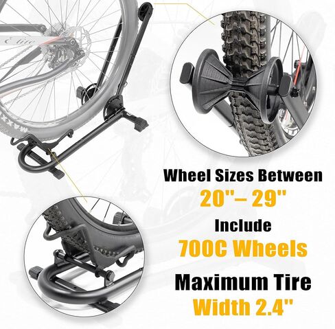 CyclingDeal Bicycle Floor Type Parking Rack Stand - for Mountain and Road Bike Indoor Outdoor Garage Storage - for Fat Bike in Kuwait