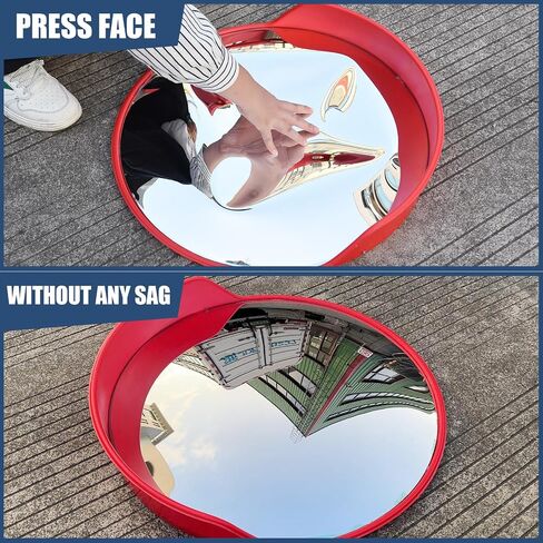 24 Inch Security Mirror Black，PC Convex Mirror with Adjustable Wide Angle View for Indoor Use，Curved Mirror with Fixing Bracket for Wall in Saudi Arabia