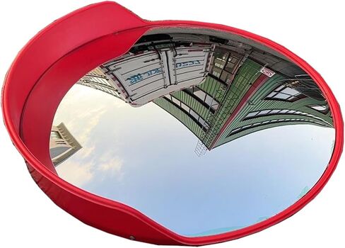 24 Inch Security Mirror Black，PC Convex Mirror with Adjustable Wide Angle View for Indoor Use，Curved Mirror with Fixing Bracket for Wall in Saudi Arabia