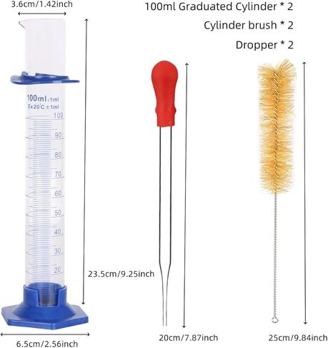 2Pcs Graduated Cylinder, Plastic Hexagonal Base and Protective Collars, Thick Glass Graduated Cylinder, Graduated Cylinders for Lab Measuring Liquid. (10ml) in Saudi Arabia