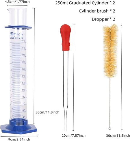 2Pcs Graduated Cylinder, Plastic Hexagonal Base and Protective Collars, Thick Glass Graduated Cylinder, Graduated Cylinders for Lab Measuring Liquid. (10ml) in Saudi Arabia