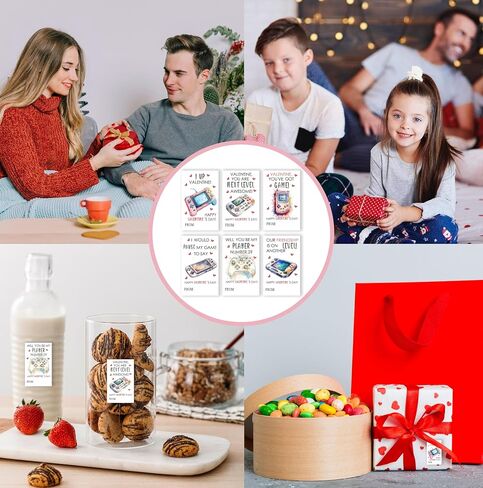 DETIHO Valentines Tags Stickers, 60 Pcs Baseball Valentines Cards, Self Adhesive Happy Labels for Valentine Gift Decoration-B03 in Kuwait