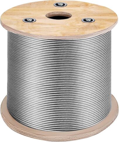 VEVOR 1/16 سلك حبل عدة، 66 قدم سلك حبل أداة العقص 304 كابل الفولاذ المقاوم للصدأ، 160 الأكمام، 12 الكشتبانات، 7x7 فروع البناء البحرية الصف الطائرات لدرابزين درج التزيين السياج في الهواء الطلق in Saudi Arabia