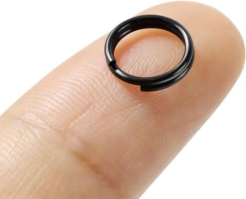 30pcs 6mm حلقات مفتاح أسود صغير مقسم ، مفاتيح صغيرة ، حلقات القفز للقلائد ، المفاتيح ، مرفق المجوهرات in Kuwait
