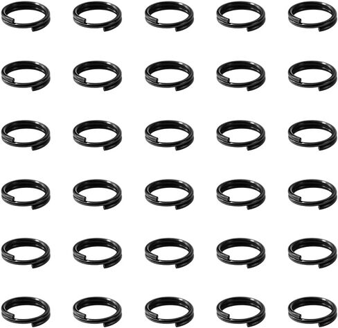 30pcs 6mm حلقات مفتاح أسود صغير مقسم ، مفاتيح صغيرة ، حلقات القفز للقلائد ، المفاتيح ، مرفق المجوهرات in Kuwait