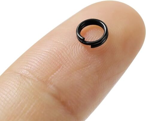 30pcs 6mm حلقات مفتاح أسود صغير مقسم ، مفاتيح صغيرة ، حلقات القفز للقلائد ، المفاتيح ، مرفق المجوهرات in Kuwait