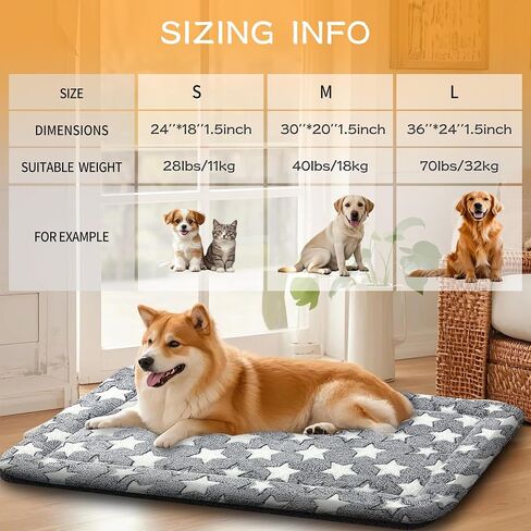Dog Bed Mat - Soft Crate Pad for Kennel, Durable Pet Bed for Small Dogs & Cats - Comfort Support for Pet Crate, Cage, House in Saudi Arabia