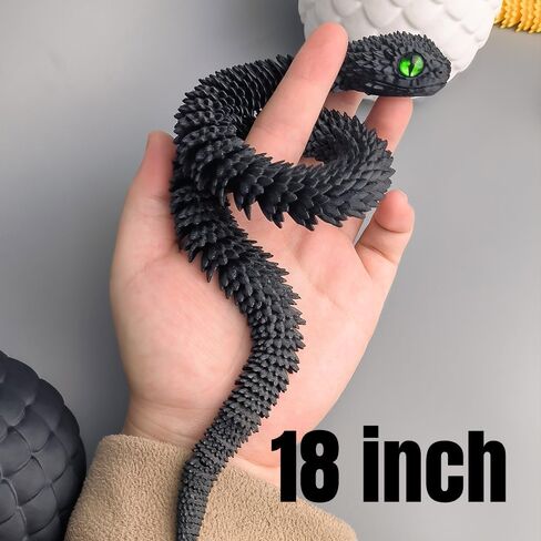 2PCS 18'' 3D Printed Snake,3D Printed Animals,Like Movable Snake Realistic Slithering Design (Gold and Blue Silver) in Kuwait