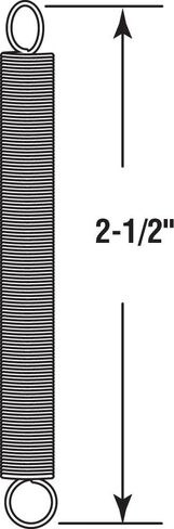 Prime-Line SP 9602 Extension Spring, Spring Steel Construction, Nickel-Plated Finish, 0.047 GA x 7/16 in. x 1-1/2 in., Closed Single Loop (2 Pack) in Saudi Arabia