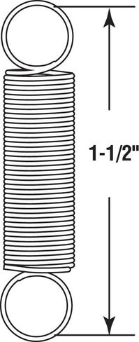 Prime-Line SP 9602 Extension Spring, Spring Steel Construction, Nickel-Plated Finish, 0.047 GA x 7/16 in. x 1-1/2 in., Closed Single Loop (2 Pack) in Saudi Arabia