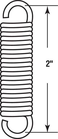 Prime-Line SP 9602 Extension Spring, Spring Steel Construction, Nickel-Plated Finish, 0.047 GA x 7/16 in. x 1-1/2 in., Closed Single Loop (2 Pack) in Saudi Arabia