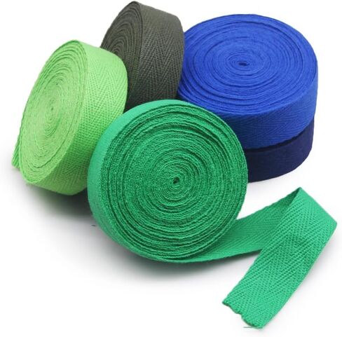 SEMINI 21 Mixed Color 42 Yards Twill Cotton Ribbon Herringbone Bias Tape Natural Webbing Tape for Sewing Binding Gift Wrapping DIY Crafts Sewing Home Decoration (3/8inch(1cm)) in Kuwait