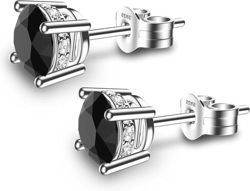 NEOSHOW 18K White Gold Plated Round Cubic Zirconia Simulated Diamond Stud Earrings Solid Sterling Silver Post 6 Prong Sparkly CZ Studs Earrings for Women Men in Kuwait