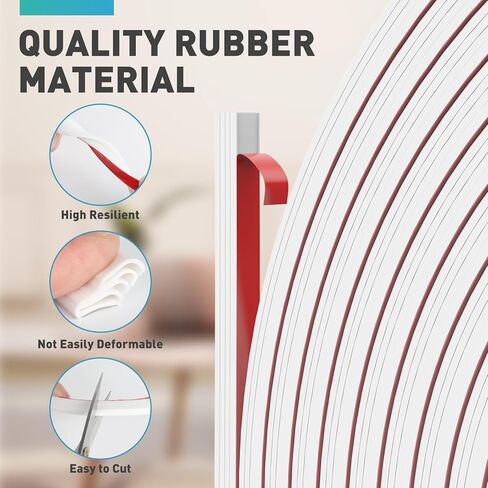 40Feet Weather Stripping Door Seal, D-Shape Weather Strip for Door and Window, Self Adhesive Rubber Door Seal Strip Seals Large Gap (from 3/8" to 3/8"),Black in Saudi Arabia