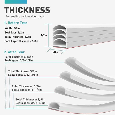 40Feet Weather Stripping Door Seal, D-Shape Weather Strip for Door and Window, Self Adhesive Rubber Door Seal Strip Seals Large Gap (from 3/8" to 3/8"),Black in Saudi Arabia