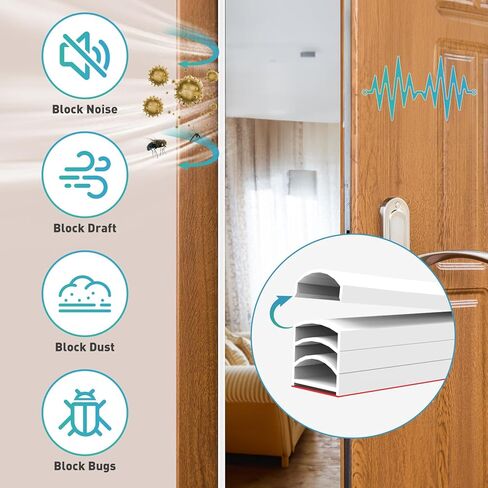 40Feet Weather Stripping Door Seal, D-Shape Weather Strip for Door and Window, Self Adhesive Rubber Door Seal Strip Seals Large Gap (from 3/8" to 3/8"),Black in Saudi Arabia
