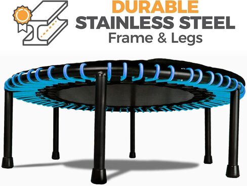Leaps and ReBounds Mini Trampoline for Adults And Kids - Rebounder with Online Workout Videos - For Outdoor Games, Fitness, and Recreational Activities - Safe, Quiet, Durable Cardio Exercise Equipment in Saudi Arabia