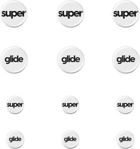 زلاجات ماوس زجاجية Superglide - انزلاق فائق النعومة، حافة مستديرة مصقولة، أقدام ماوس ألعاب سريعة للغاية مع نعل متين لـ 6 مم + 9 مم 12 قطعة (النوع S، أبيض) in Kuwait