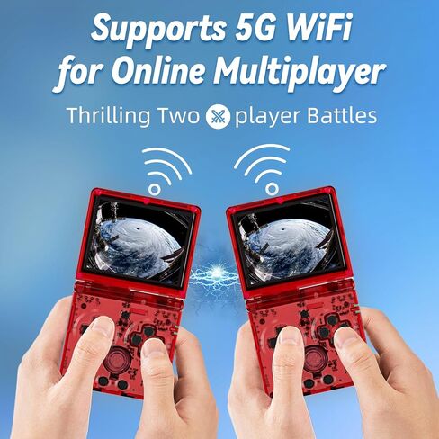 RG35XXSP Flip Portable Retro Retro Handheld Game Console ، RG35XXSP 3.5 بوصة نظام IPS شاشة Linux مع بطاقة 64G TF تم تثبيتها مسبقًا 5532 لعبة ، وحدات التحكم في ألعاب CLAMSHELL تدعم 5G WIFI Bluetooth HDMI XXSP in Kuwait