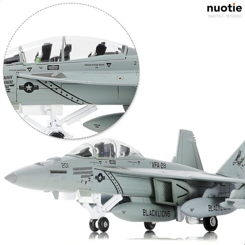 1/100 F/A-18 Super Hornet Diecast Metal Fighter Jet Model Kits Pre-Build Replica 1943-2018 Jolly Roger Livery Military for Display Collection or Gift in Kuwait